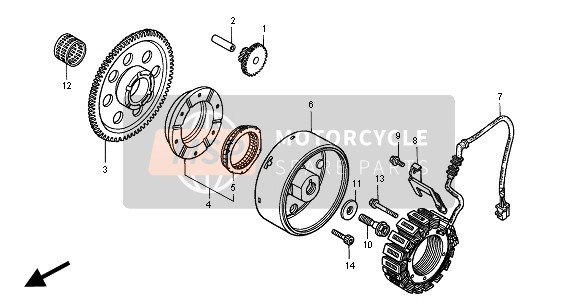 Honda VT1100C2 2000 Generatore per un 2000 Honda VT1100C2