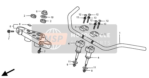 90535MR1770, Washer, Handle Under Holder, Honda, 3