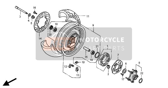 42301MCKG00, Axle, Rr. Wheel, Honda, 0