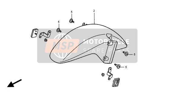 Honda VTR1000F 2000 Guardabarros delantero para un 2000 Honda VTR1000F