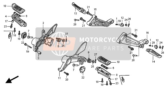 Honda VTR1000F 2000 Paso para un 2000 Honda VTR1000F