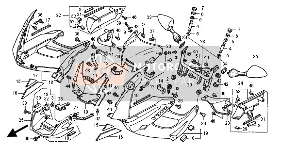 64325MBB000ZK, Cowl, R. Inner *B154M *(B154M Jerez Blue Metallic), Honda, 0