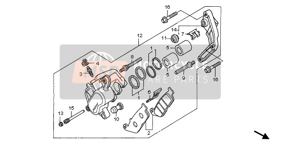 Honda CB500 1995 BREMSSATTEL VORNE für ein 1995 Honda CB500