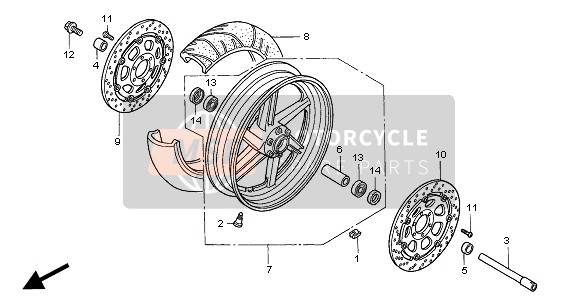 45120MCF013, Bremsscheibe Kompl., R. V, Honda, 0