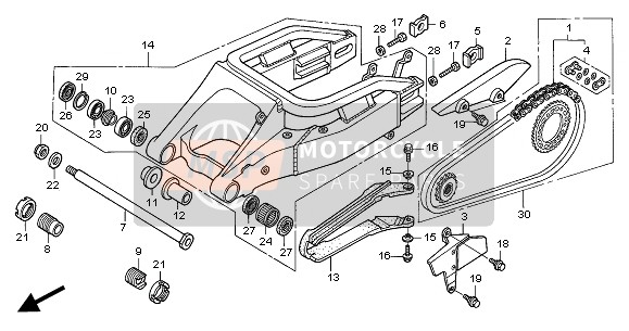 52109MCF000, Bolt, L. Swingarm Pivot Adjusting, Honda, 0