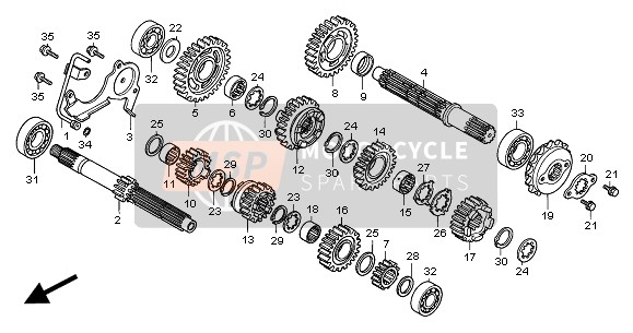 Honda XL650V 2000 Transmisión para un 2000 Honda XL650V