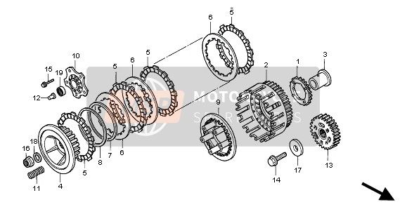 Honda XRV750 2000 Embrague para un 2000 Honda XRV750