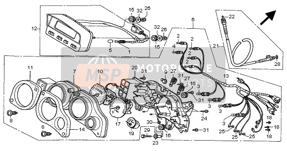 Honda XRV750 2000 Meter (KMH) per un 2000 Honda XRV750