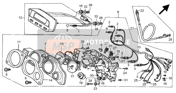 Honda XRV750 2000 Meter (MPH) per un 2000 Honda XRV750