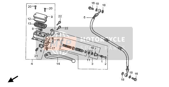 Honda ST1100 1995 Maître-cylindre d'embrayage pour un 1995 Honda ST1100