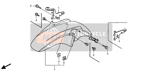 Honda CB600F2 2001 FRONT FENDER for a 2001 Honda CB600F2