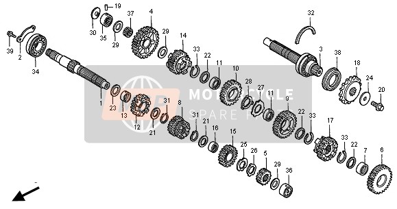 Honda CB600F 2001 TRANSMISSION for a 2001 Honda CB600F