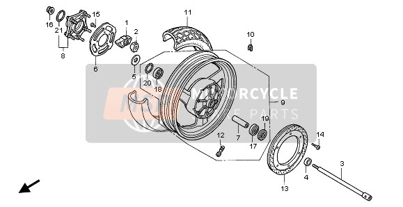 Honda ST1100 1995 REAR WHEEL  for a 1995 Honda ST1100