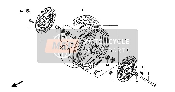 Honda CB600F 2001 FRONT WHEEL for a 2001 Honda CB600F