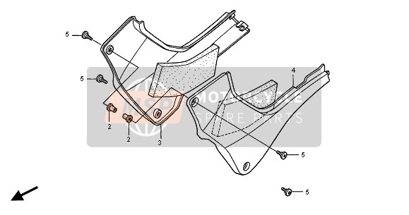 Honda CB600F 2001 Coperchio laterale per un 2001 Honda CB600F