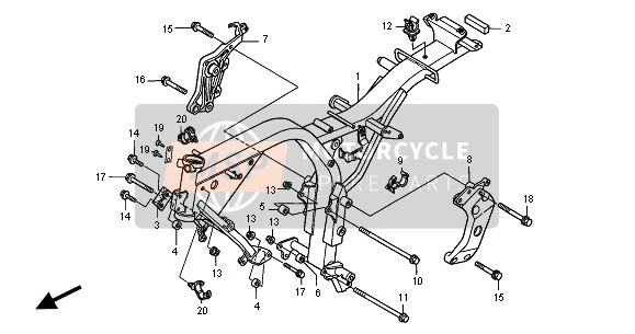 Honda CB600F 2001 Corpo del telaio per un 2001 Honda CB600F