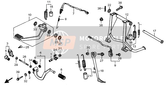 Honda ST1100 1995 PEDAL & STÄNDER für ein 1995 Honda ST1100