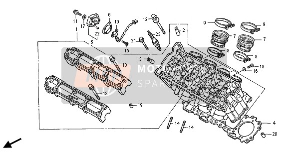 Honda CB1100SF 2001 CYLINDER HEAD for a 2001 Honda CB1100SF