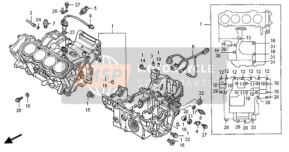 Honda CB1100SF 2001 CRANKCASE for a 2001 Honda CB1100SF