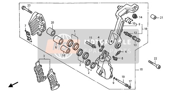 Honda CB1100SF 2001 FRONT BRAKE CALIPER  for a 2001 Honda CB1100SF