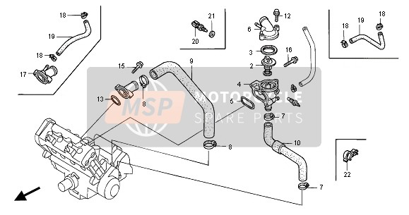 19060MCJ000, Joint, Water, Honda, 1