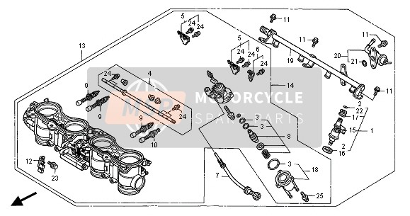 Honda CBR600F 2001 Cuerpo del acelerador para un 2001 Honda CBR600F