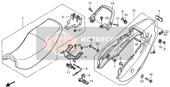 Honda CB500 1995 Asiento para un 1995 Honda CB500