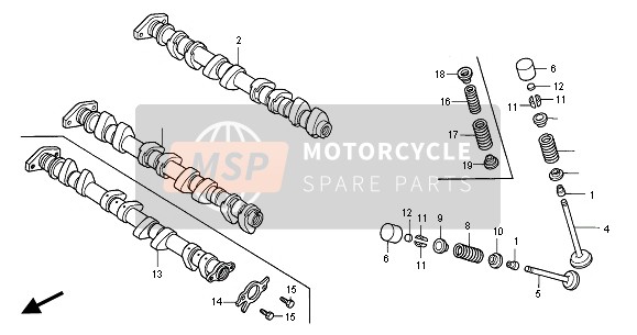 Honda CBR600FS 2001 Árbol De Levas & Válvula para un 2001 Honda CBR600FS