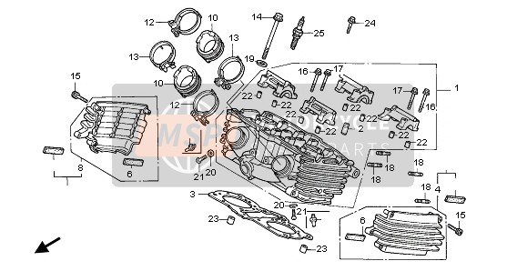 Honda VF750C 1995 Testata (Posteriore) per un 1995 Honda VF750C