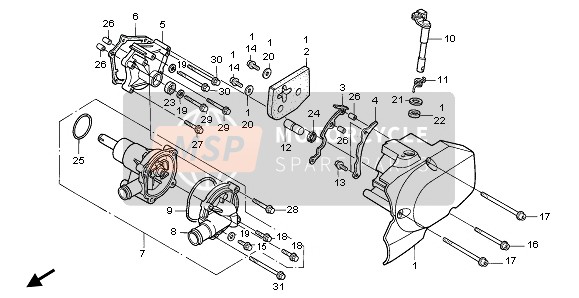 Honda VF750C 1995 Pompe à eau pour un 1995 Honda VF750C