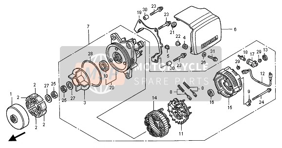 Honda GL1500C 2001 Generator voor een 2001 Honda GL1500C