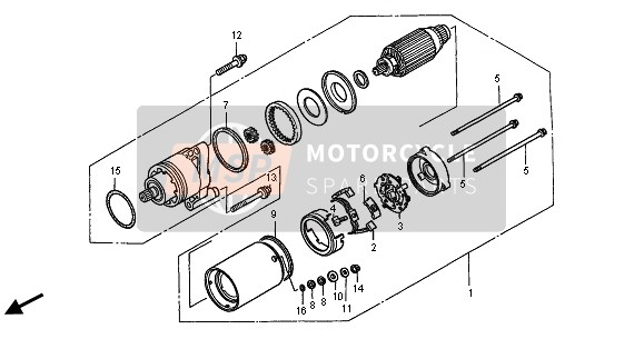 Honda GL1500C 2001 STARTING MOTOR for a 2001 Honda GL1500C