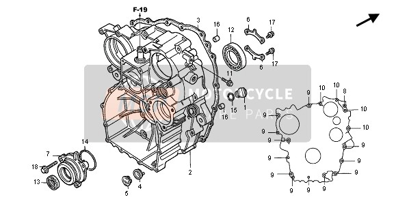 Honda GL1500C 2001 Case posteriore per un 2001 Honda GL1500C