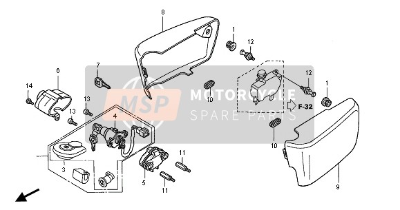 Honda GL1500C 2001 SIDE COVER for a 2001 Honda GL1500C