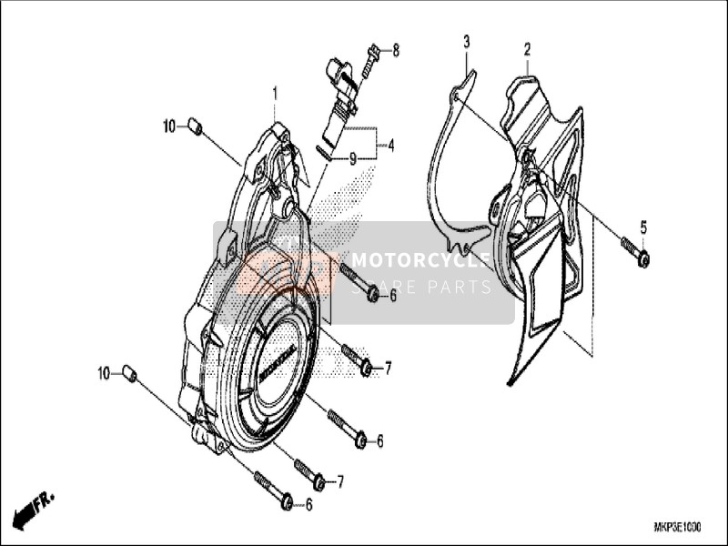 Honda CBR500RA 2019 A.C. Cubierta del generador para un 2019 Honda CBR500RA