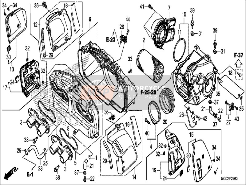 17225MGC000, Funnel, Air, Honda, 0