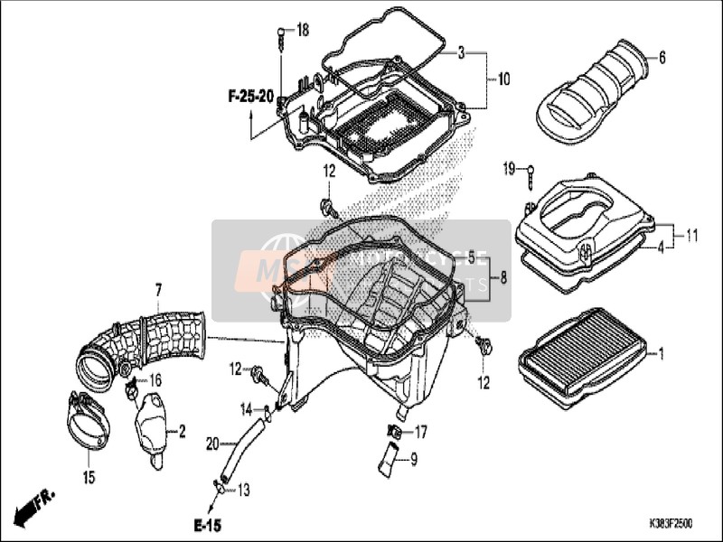 Honda CBF160 2019 Purificateur d'air pour un 2019 Honda CBF160