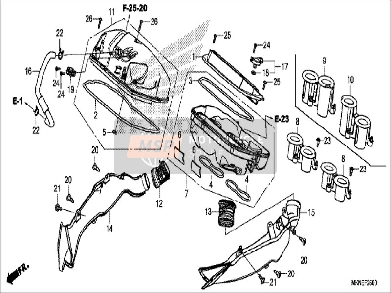 17225MJEDB0, Funnel, Air, Honda, 1