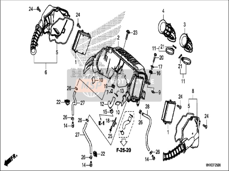 Honda CRF1000D 2019 Air Cleaner for a 2019 Honda CRF1000D