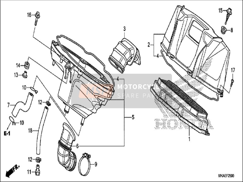 17230MGSD31, Case Sub Assy., Air Cleaner, Honda, 0