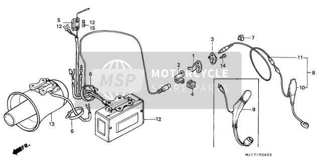 61108MJ1830, Clamp, Microphone Cord, Honda, 1