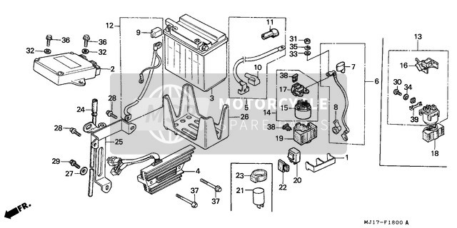 Honda CBX750P 1984 Batteria per un 1984 Honda CBX750P