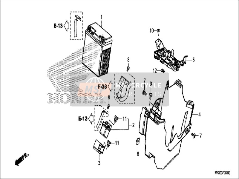 50326K87A00, Couvercle De Batterie, Honda, 0