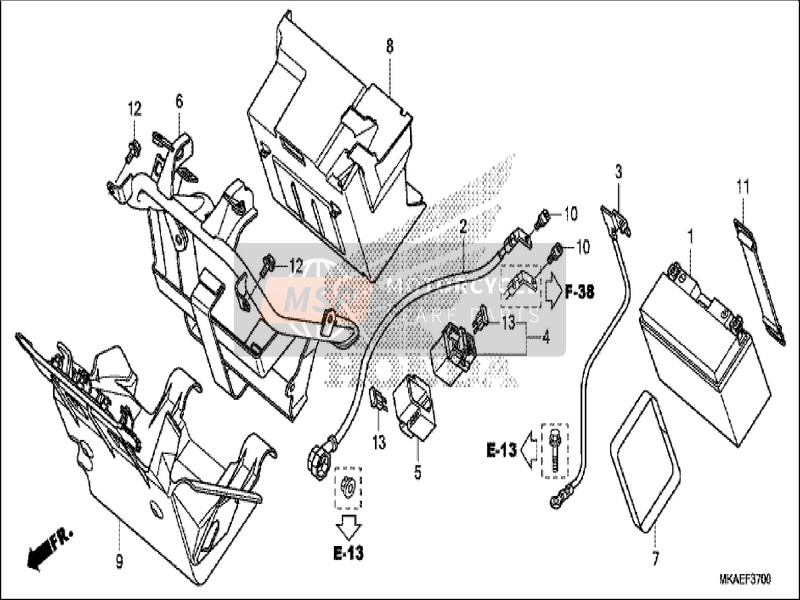 50335MGSD70, Box, Battery, Honda, 1