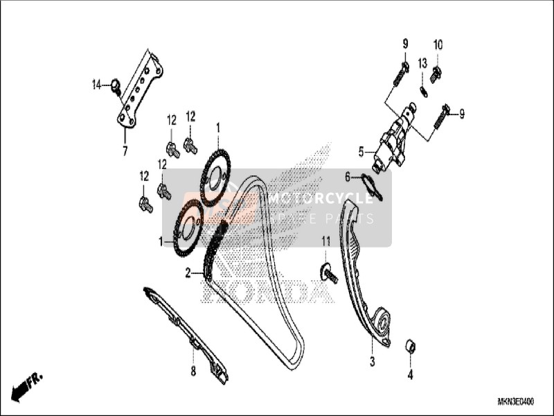 Honda CB650RA 2019 Nokkenasketting/Spanner voor een 2019 Honda CB650RA