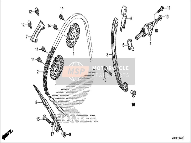 Honda CBR1000S1 2019 Steuerkette/Schlüssel für ein 2019 Honda CBR1000S1