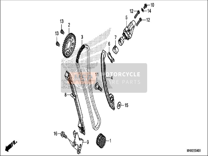 14311MJPG50, Distributiekettingwiel (1, Honda, 0