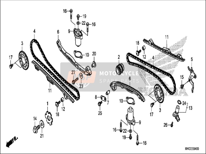 90401MFL000, Collar, Cam Chain Tensioner, Honda, 1