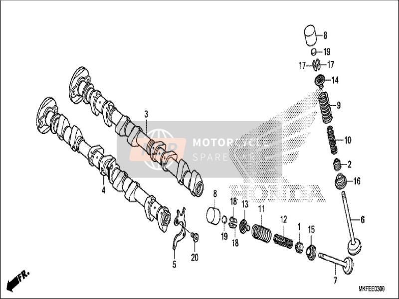 Honda CBR1000S1 2019 Nockenwelle/Ventil für ein 2019 Honda CBR1000S1