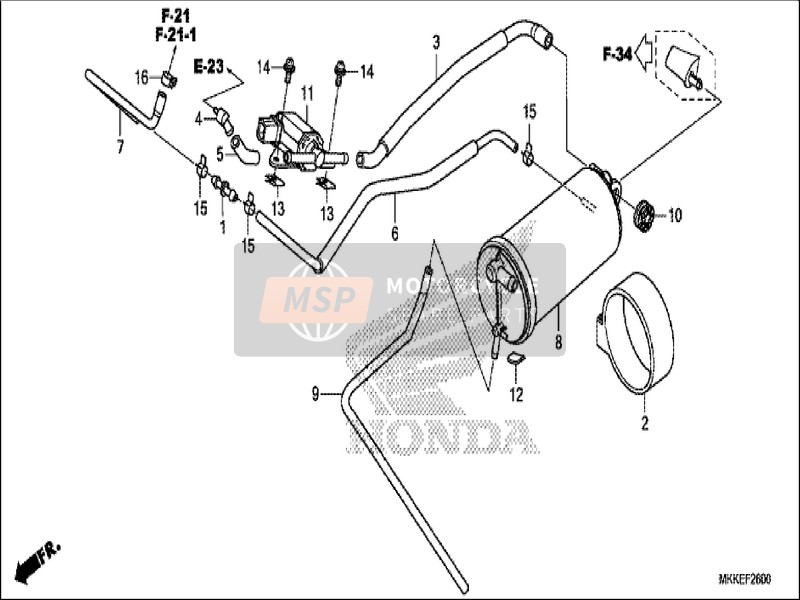 17414MJPA60, Tubo (PCSV-CANISTER), Honda, 0